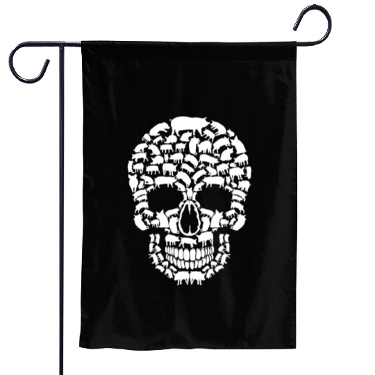Funny Pig Halloween Skull Great Garden Flags