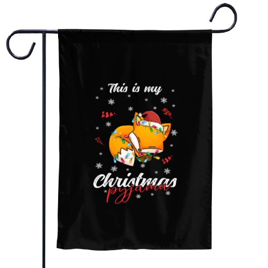 Winter Christmas Pyjama Fox Garden Flags