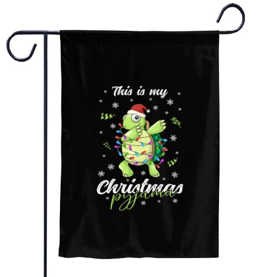 Winter Christmas Pyjama Turtle Garden Flags
