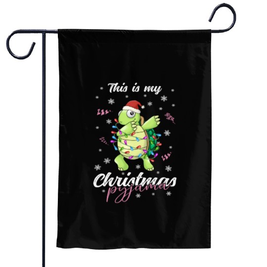 Winter Christmas Pyjama Turtle Garden Flags