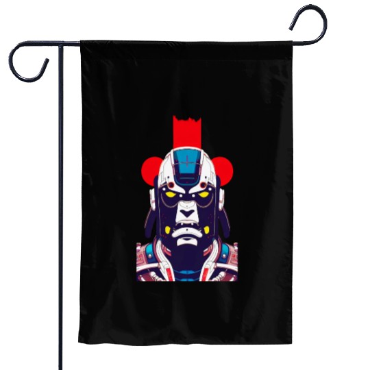 Gorilla Samurai Garden Flags