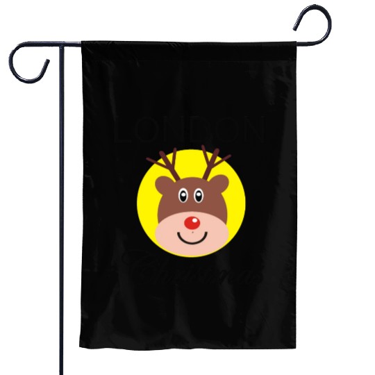 Funny Christmas Rudolph gift for Londoner Garden Flags