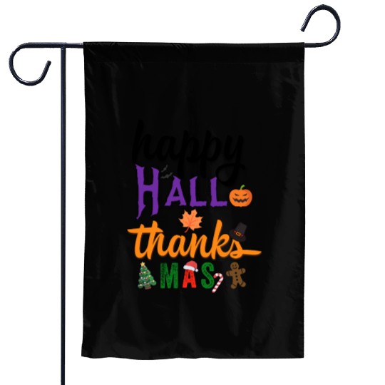 Happy Hallothanksmas Garden Flags