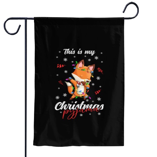 Winter Christmas Pyjama Fox Garden Flags