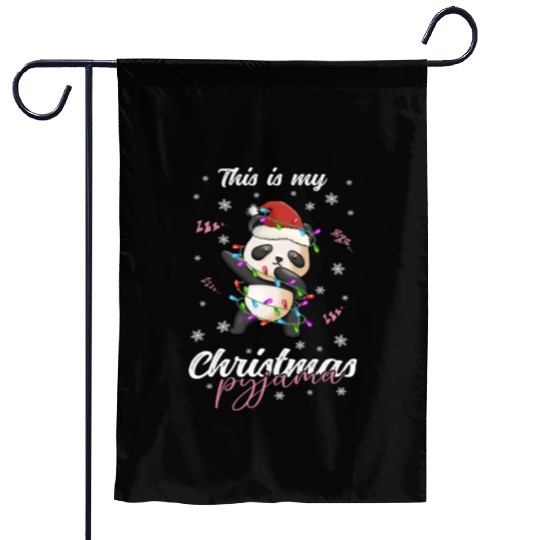 Winter Christmas Pyjama Panda Garden Flags