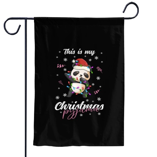 Winter Christmas Pyjama Panda Garden Flags