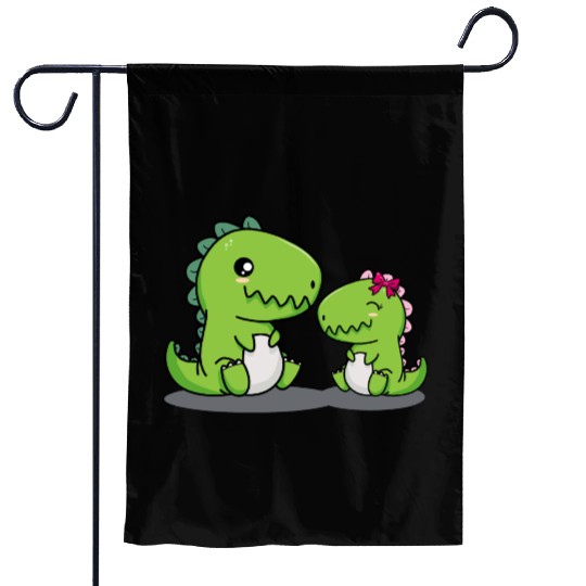 Big Brother Dino Siblings Baby Dinosaur Little Boy Garden Flags