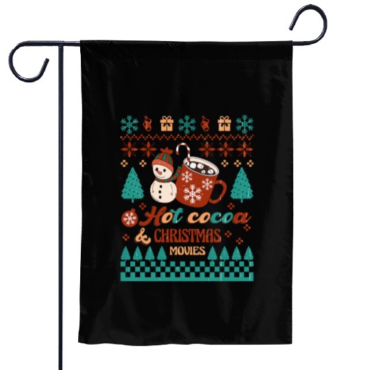 Funny Christmas Hot cocoa christmas movies Garden Flags