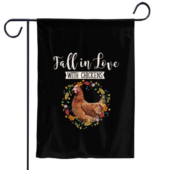 Women Chicken Lover Fall Autumn Farmer Garden Flags