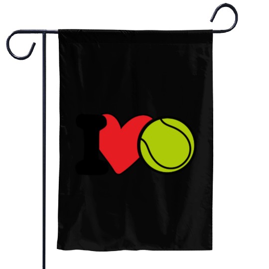 I Love Tennis Cute Heart Tennis Ball - Tennis Love Garden Flags