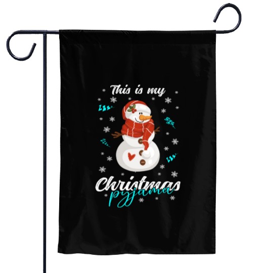 Winter Christmas Pyjama Snowman Garden Flags