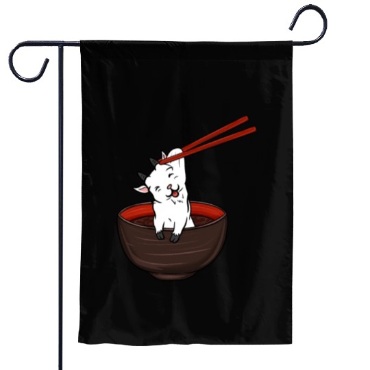 Goat Dipping Noodles Garden Flags