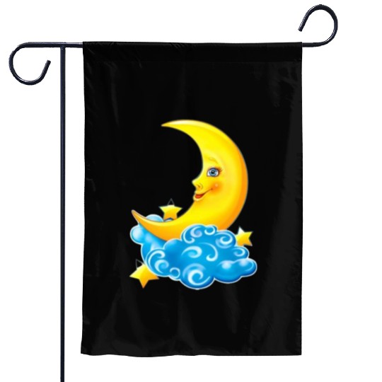 dessin de croissant de lune Garden Flags