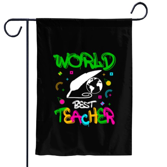 World Best Teacher Funny Quotes Gifts Garden Flags