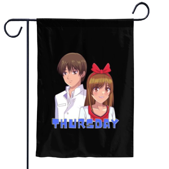 Anime Boy and Girl Day of The Week Thursday Garden Flags