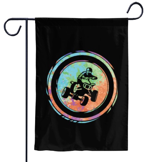Quad Biker Retro Offroad 4 wheeler ATV Garden Flags