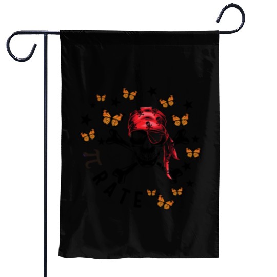 Halloween Math Teacher Garden Flags, Pi Rate Skull Humor