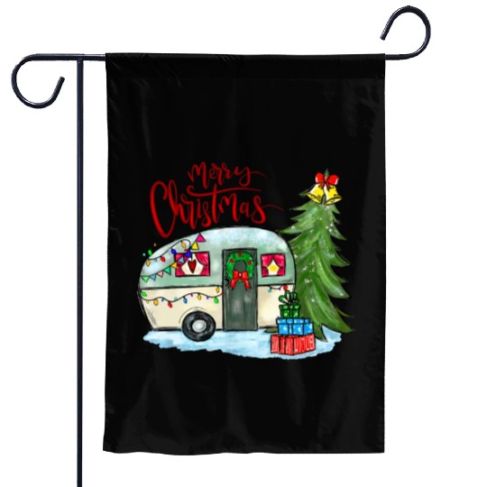 Merry Christmas Happy Camper Funny Camping Life Garden Flags