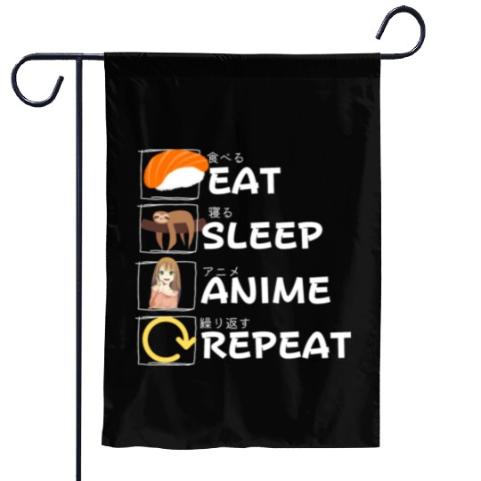 Eat Sleep Anime Repeat Garden Flags, Anime Manga
