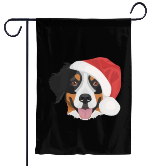 Bernese Mountain Dog Merry Christmas Garden Flags