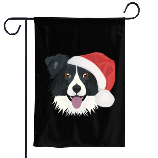 Border Collie Merry Christmas Garden Flags
