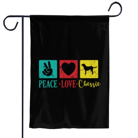 Peace Love Chessie Dog Chesapeake Breed Garden Flags
