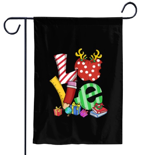 Love Teacher Math Christmas Teacher Life Matching Garden Flags
