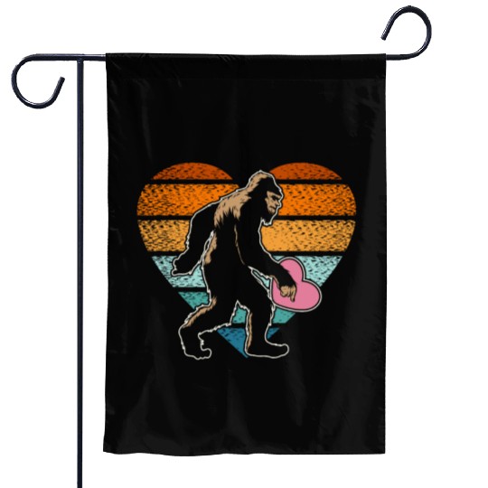 Valentines Day Hearts Day Cupid Bigfoot Believer Garden Flags