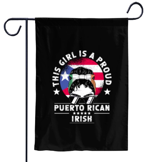 Puerto Rico Flag Ireland Grown Women Girl Garden Flags