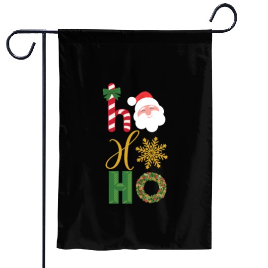 Ho Ho Ho Christmas icons Garden Flags