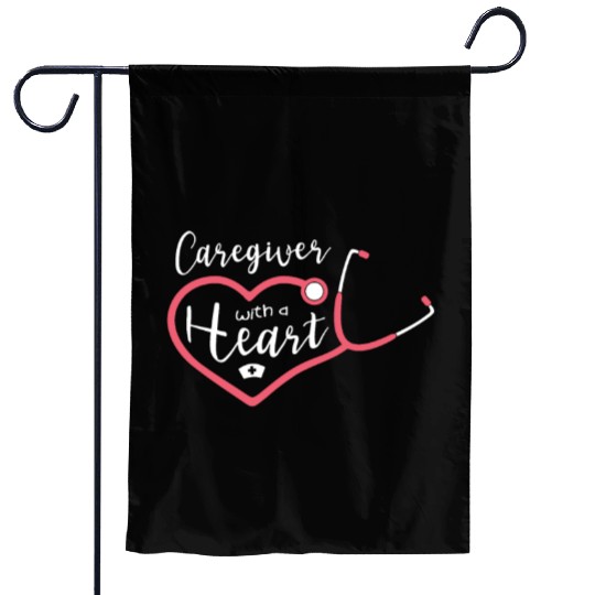 Caregiver With A Heart Job Profession Caregiving Garden Flags
