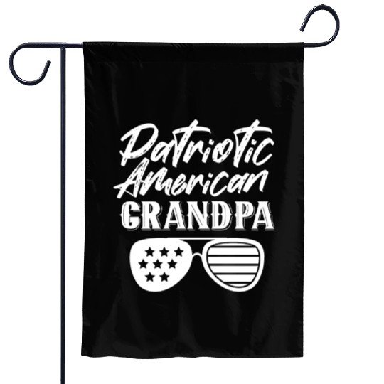 Patriotic American Grandpa Patriot US USA Garden Flags