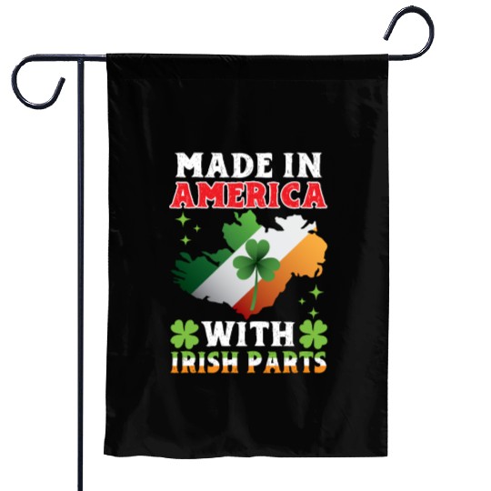 Made In America With Irish Parts Ireland Gaelic Garden Flags