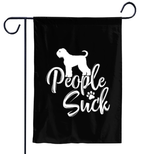 I Love My Black Russian Terrier - "People Suck" Garden Flags
