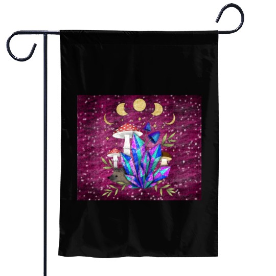 Hedgehog in dreamland - Format D Garden Flags