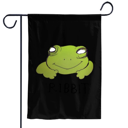 Froggy Fog "Ribbit" Funny Frog Garden Flags smiling rep