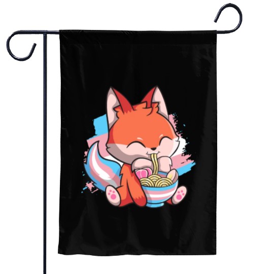 Transgender Pride Kawaii Fox Ramen Noodles Trans F Garden Flags