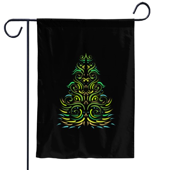 Green Ornaments Christmas Tree For Christmas Garden Flags