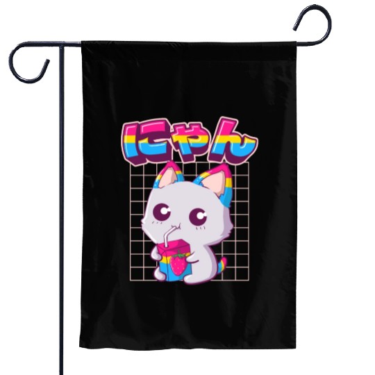 Pansexual Pride Kawaii Cat Strawberry Milk Pansexu Garden Flags