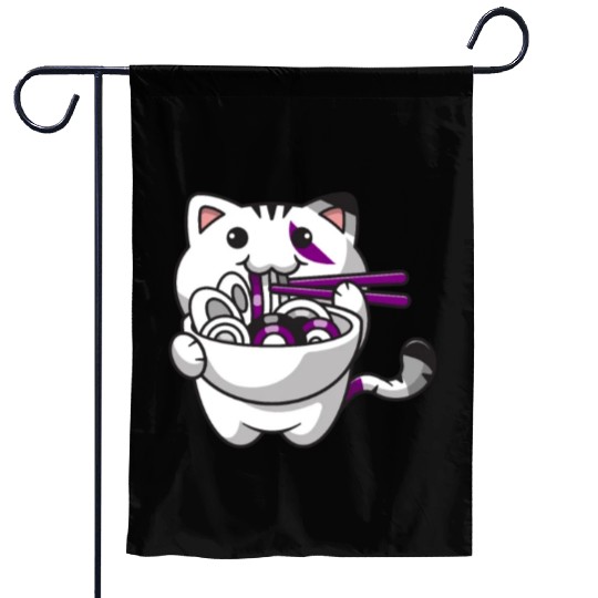 Asexual Pride Kawaii Cat Ramen Noodles Asexual Fla Garden Flags