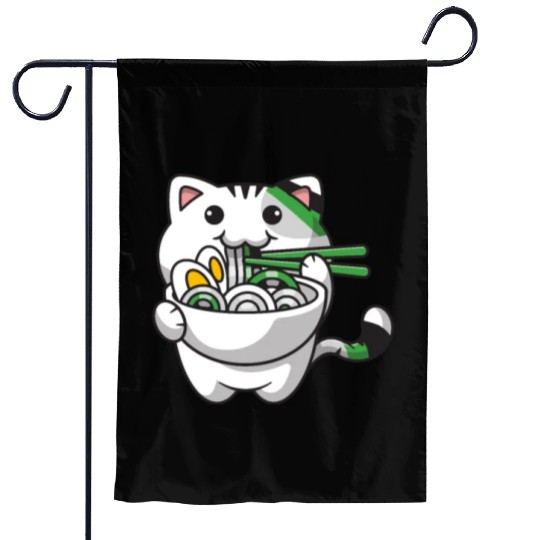 Demiromantic Pride Kawaii Cat Ramen Noodles Garden Flags