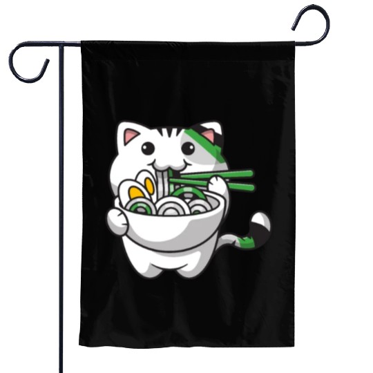 Demiromantic Pride Kawaii Cat Ramen Noodles Garden Flags