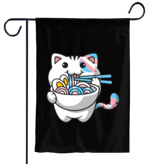 Transgender Pride Kawaii Cat Ramen Noodles Trans F Garden Flags