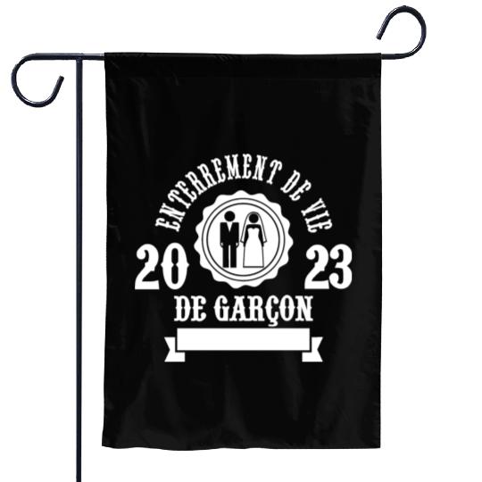 Bachelor Party 2023 - groom Game Over Wedding Garden Flags