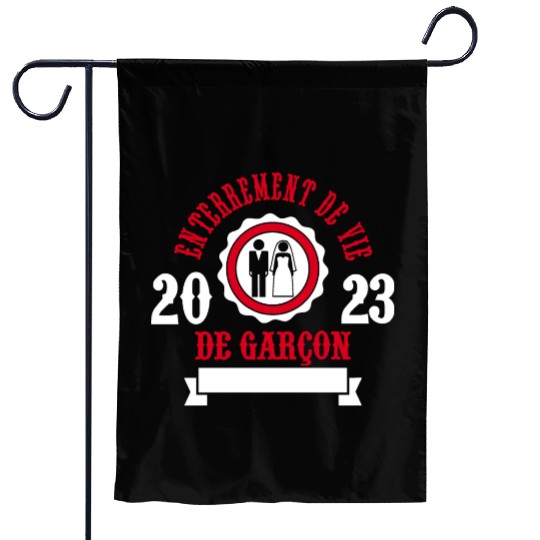 Bachelor Party 2023 - groom Game Over Wedding Garden Flags