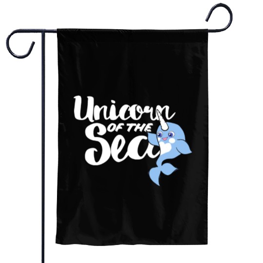 Unicorn of the sea narwhal humor Garden Flags