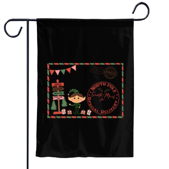 Santa Letter Elfe North Pole Specjal Delivery Mail Garden Flags
