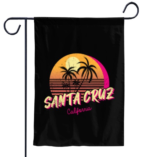 Retro Santa Cruz California Garden Flags