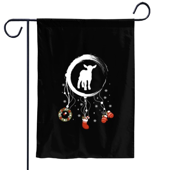 Winter dreamcatcher Christmas Lamb Garden Flags