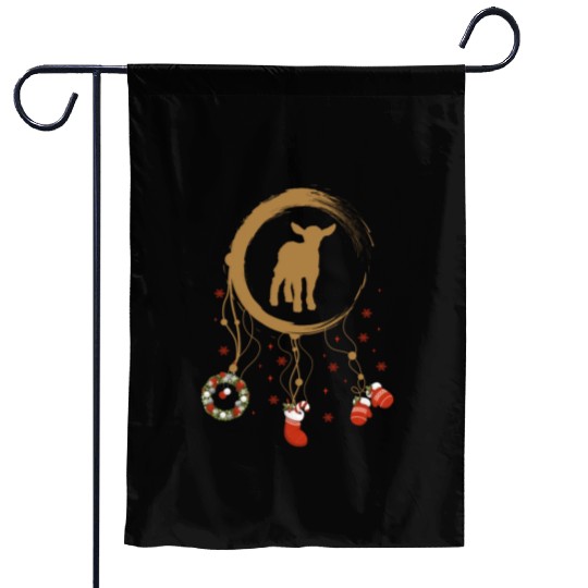 Winter dreamcatcher Christmas Lamb Garden Flags